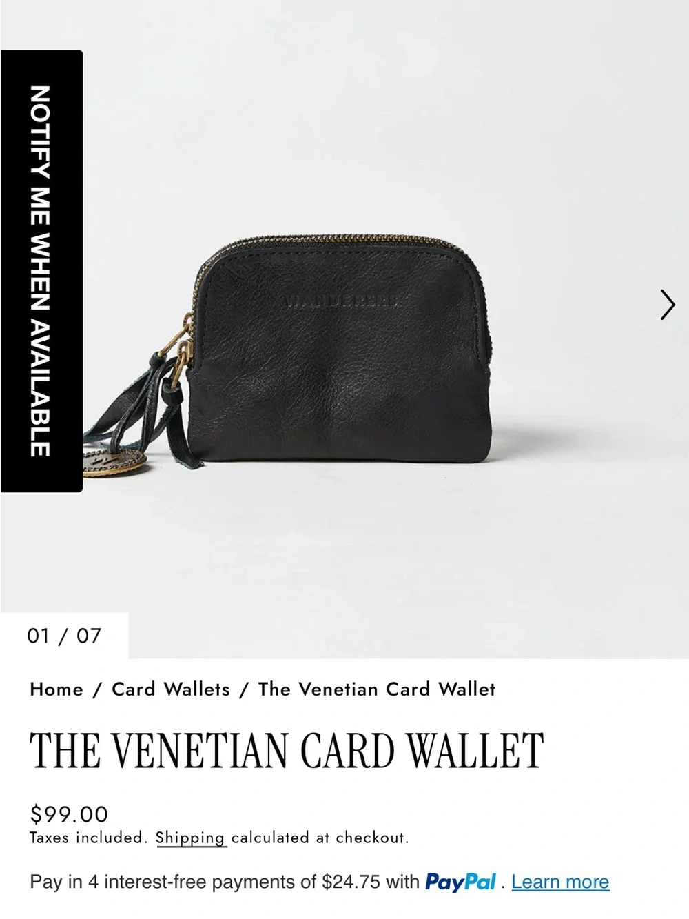 Like new, WANDERERS Travel Co., Mini Californian & Venetian Card Wallet bundle